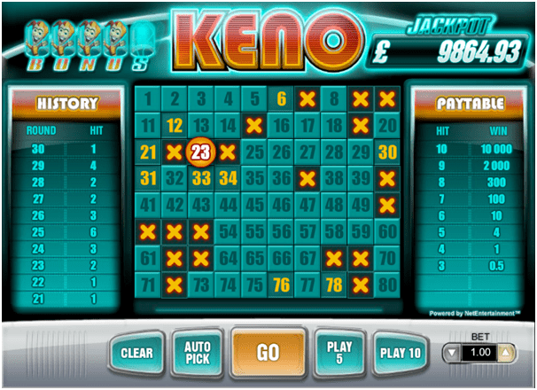 keno game number